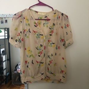 Urban Outfitters Watercolor Floral Blouse